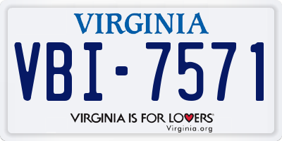 VA license plate VBI7571