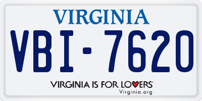 VA license plate VBI7620