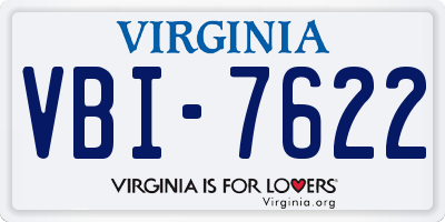 VA license plate VBI7622