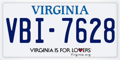 VA license plate VBI7628