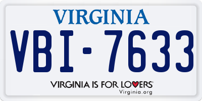 VA license plate VBI7633