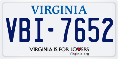 VA license plate VBI7652
