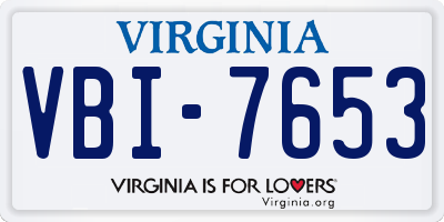 VA license plate VBI7653