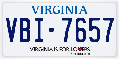 VA license plate VBI7657