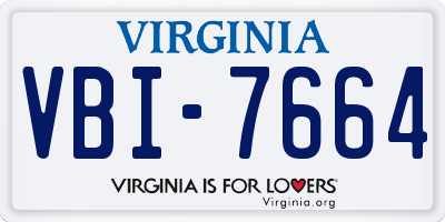 VA license plate VBI7664