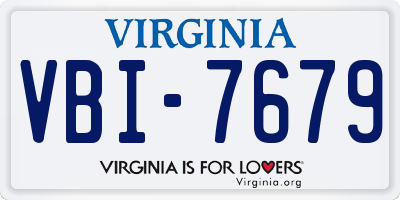 VA license plate VBI7679