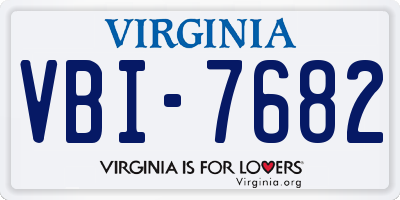 VA license plate VBI7682