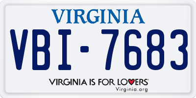 VA license plate VBI7683