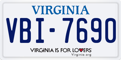 VA license plate VBI7690