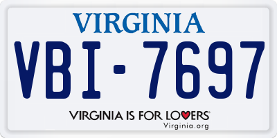 VA license plate VBI7697