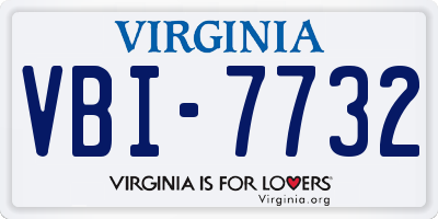 VA license plate VBI7732