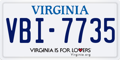 VA license plate VBI7735