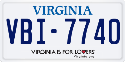 VA license plate VBI7740