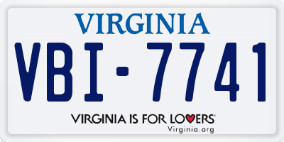 VA license plate VBI7741