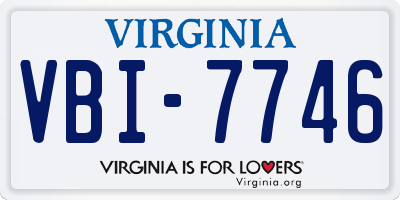 VA license plate VBI7746