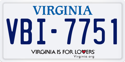 VA license plate VBI7751
