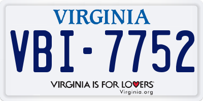VA license plate VBI7752