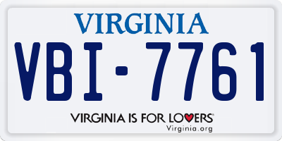 VA license plate VBI7761