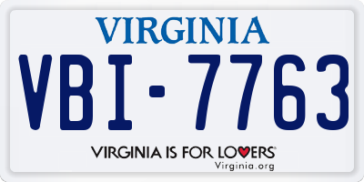 VA license plate VBI7763