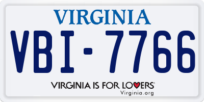 VA license plate VBI7766