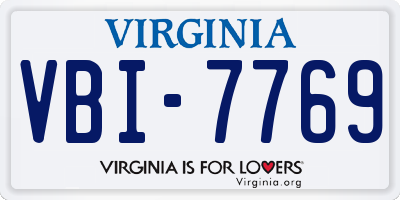 VA license plate VBI7769