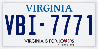 VA license plate VBI7771