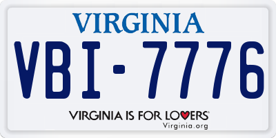 VA license plate VBI7776