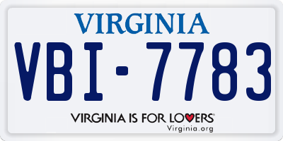 VA license plate VBI7783