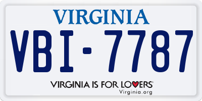 VA license plate VBI7787