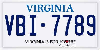 VA license plate VBI7789