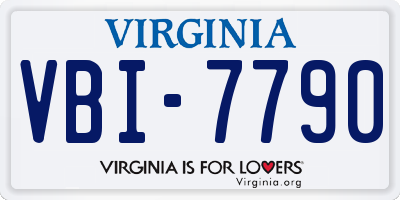 VA license plate VBI7790