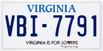 VA license plate VBI7791
