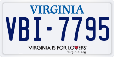 VA license plate VBI7795