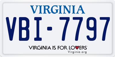 VA license plate VBI7797