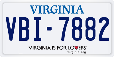 VA license plate VBI7882