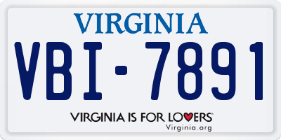 VA license plate VBI7891