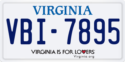 VA license plate VBI7895