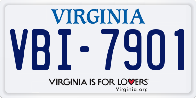 VA license plate VBI7901