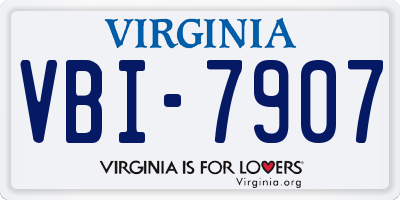 VA license plate VBI7907