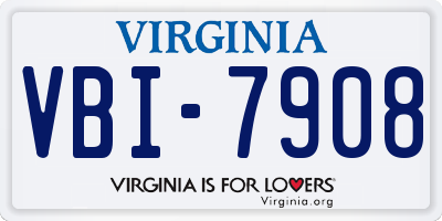 VA license plate VBI7908