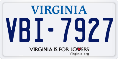 VA license plate VBI7927
