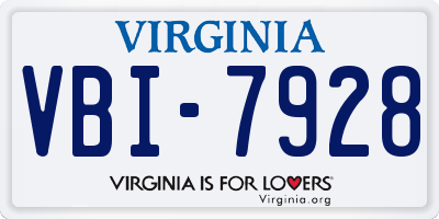 VA license plate VBI7928