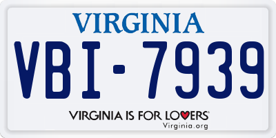 VA license plate VBI7939