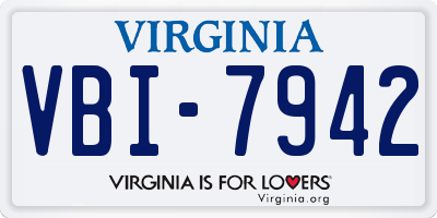 VA license plate VBI7942