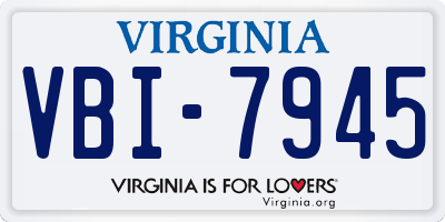 VA license plate VBI7945