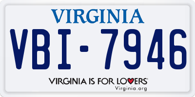 VA license plate VBI7946