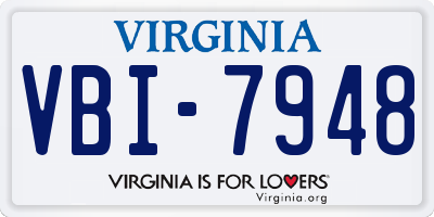 VA license plate VBI7948