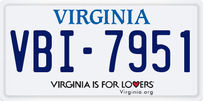 VA license plate VBI7951
