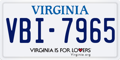 VA license plate VBI7965