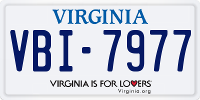 VA license plate VBI7977